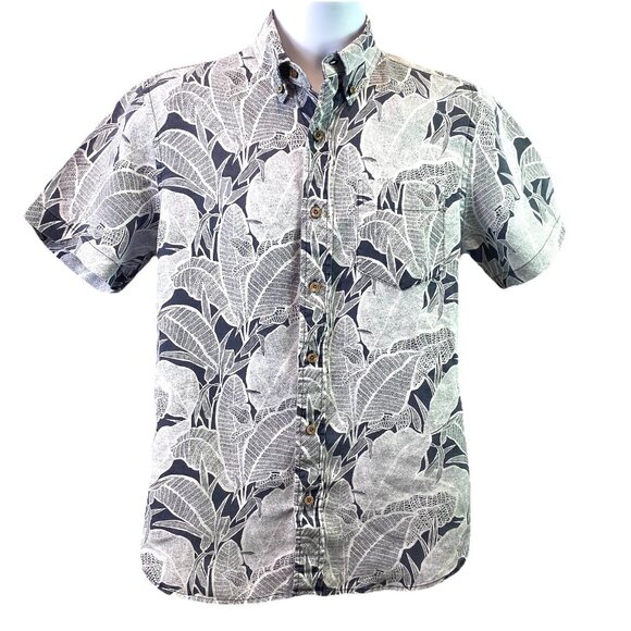 Connecticut Originals Mens Shirt SS 100% Linen Button Down Grey Hawaiian Sz S - Picture 1 of 6